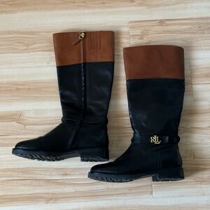 Ralph Lauren 100% leather riding boots.